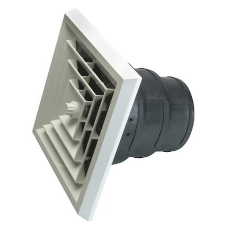 Havaco Quick Connect Havaco Quick Connect HT-GRB-S1 White Square Ceiling Diffuser and 8-7-6 in. Reducing Boot HT-GRB-S1